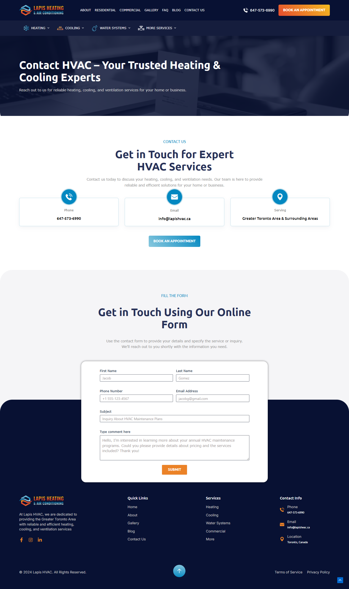 contact us page
